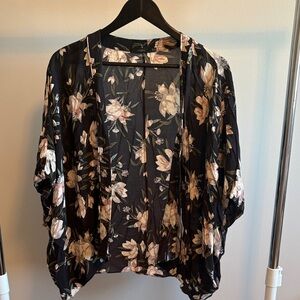 Talula Black Floral Kimono